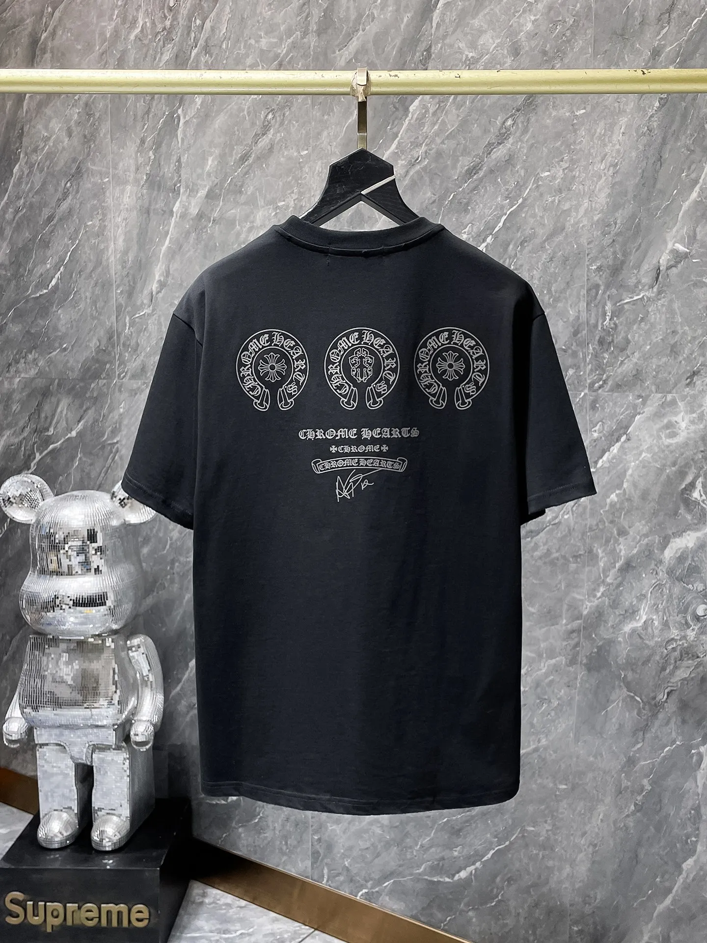 P160 New in summer Chrome Hearts 25ss silicone lettering film version High gram weight environmentally friendly high-quality top-grade fabric 280g heavy-duty horseshoe Sanskrit hand-worn short sleeves counter synchronization 1:1 replica version Recommended colors: black white gray code size: S, M, L, XL